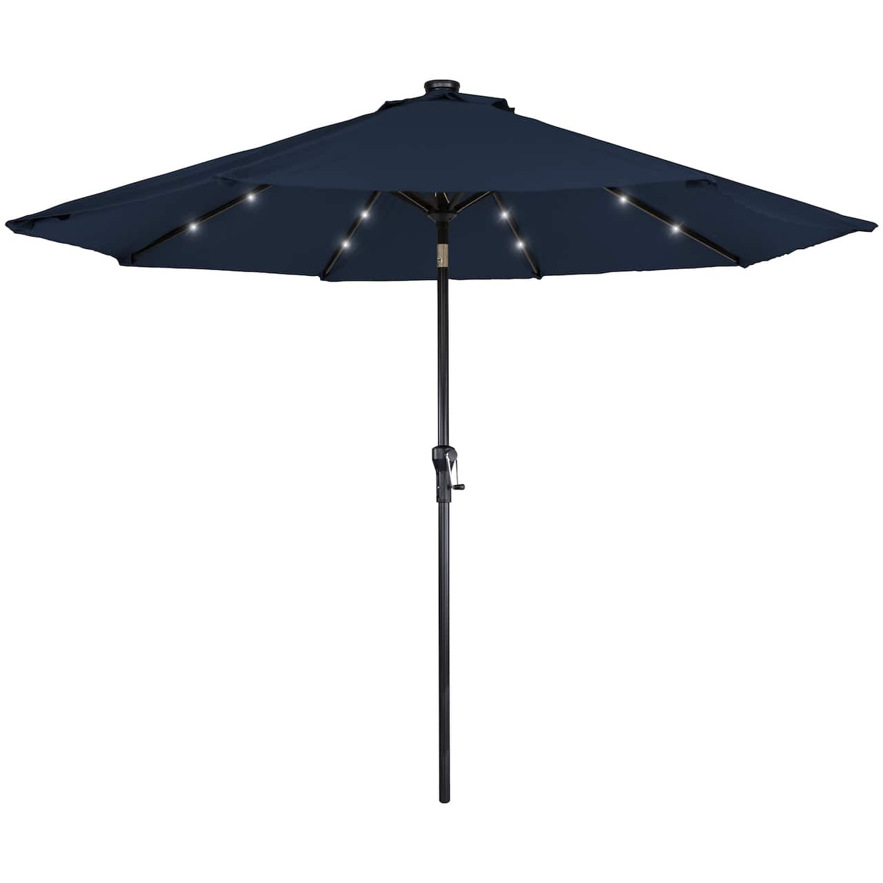 9ft. Solar Lighted Outdoor Patio Market Umbrella